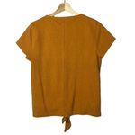 J.Crew Factory Golden Orange Tie Front Short Sleeve M Photo 2