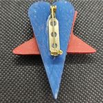 Wooden Red, White, & Blue Stars & Heart Brooch White Photo 2