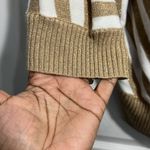 New York & Company Sweater Shrug Gold Metallic Stripes Photo 5