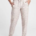 Athleta Cabo Tide 100% Linen Jogger Neutral Camo Drawstring Zip Pocket Women’s Photo 0