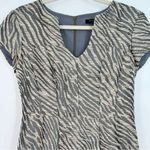 Nanette Lepore Zebra Textured Weave V-Neck A-Line Dress w/Princess Seams-Size 6 Photo 3