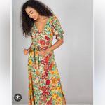 Natural Life Sofia wrap dress gold vintage floral size medium retro 70s hippie Photo 2