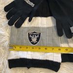 NFL  RAIDERS SCARF AND GLOVES SET  COLOR BLCK WHITE AND SILVER BRAND NEW Photo 6