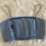 ZARA Denim & Tweed Crop Top Photo 0