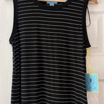 CeCe  Black Striped Top Tank Size‎ Large NWT Photo 0