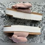 UGG NWOT   Pink and Tan Slippers with Suede Bows Photo 3
