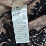 Free People  Black Night Shimmer Mini Dress Sequin Lace V Neck Size 6 OB553497 Photo 4