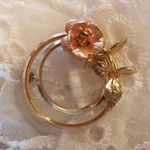 Krementz Darling  Rose / Flower Brooch Gold & Rose Gold Overlay Or Filled Photo 0