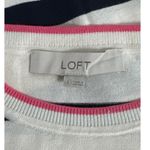 Loft NWOT  Striped Everyday Sweater Ivory Navy Size L Photo 3