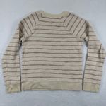 Faherty  Striped Textured Raglan Crewneck Sweatshirt Cream Rosewood Size S Photo 6