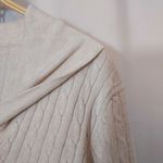 Pria Ivory Cream White Cable Ribbed Knit Cowl Collar V Photo 5