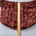 EXPRESS Off Shoulder Paisley Peasant Blouse XXS Boho Sheer Cropped Top Red Photo 7