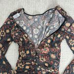 Preen by Thornton Bregazzi silk blend long sleeve draped flowy mini dress poppy Size 8 Photo 14