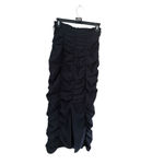 ZARA Women's  Black Ruched Midi Skirt Size S Photo 2