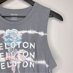 Peloton Grey Tie Dye Studio Side Slit Floral Graphic Muscle Tank Size S Photo 4