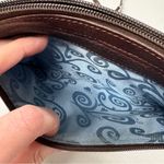 Brighton Vintage Brown Leather Wood Beaded Crossbody Handbag Purse Boho Bag Photo 5