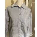 Maeve  Pocket Tunic Button Down Shirt Blue White Pinstripe XXSP Photo 1