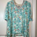 Cuddl Duds  Pajama Cat Cats V-Neck Shirt Top Size Large EUC #0557-OC Photo 1