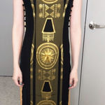 Vietnamese Sleeveless Chic Ao Dai Gold Black Top Photo 0