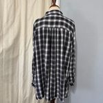 Lane Bryant Shirt Plus Sz 22/24 LS Black Plaid Shacket Pockets Roll Tab Sleeve Photo 5