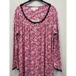 Eileen West Floral Midi Nightgown Medium Pink Modal Long Sleeve Soft Cottagecore Photo 2