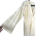 Motel Rocks  Cream Eyelet Lace Long Sleeve Tunic Blouse Size Medium Photo 3