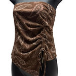 Almost Famous  Boho Strapless Paisley Sheer Flowy Top Photo 0
