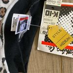 New NOS 80s Animal Print Shimmer Sweatshirt 1980s Cropped Sweater Tee Black Size M Photo 2