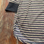 C&C California Women's long sleeve Top L purple gray tan Striped Photo 2