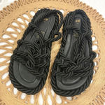 H&M Black Robe Twisted Flat Open Toe Sandals Size EU 36/ US 5 Photo 0