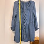 Lilla P Dress Chambray Denim Button Down Long Sleeve Drop Waist Women’s Large Blue Photo 2