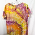 Las Olas  Large Dress Handmade Tie Dye Fringe Hem Short Sleeve‎ Shift Knee249 Photo 7