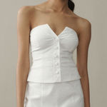 BHLDN  White Strapless Vest Mini Dress Medium NWT Bridal Party Photo 0