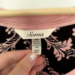 Soma pink and black women's size large pajama long top rayon spandex casual Photo 2