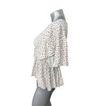Dizzy Lizzy White Baby Doll Top Crop Large Flutter Sleeve Boho Allover Print Photo 6