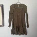 Free People  Olive Green Ribbed Tunic Dress Size Small Photo 3
