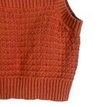Lulus  Knit Cropped Tank Top Square Neck Ribbed Orange Size S Photo 1