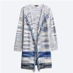 New. FATE long blue and white textured sweater. Retails $149 Photo 7