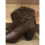 Not Rated  Boots Women 6 Ankle Booties Cherry Brown Faux‎ Leather Block SOLD Photo 2