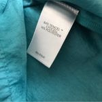 J. Jill Peasant Tunic Teal Soft Tencel Long Sleeve Split VNeck Collar Blouse Top Green Size M Photo 5