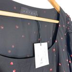 Hatch NEW The Stevie Long Sleeve Midi Dress Puff Sleeve Black Pink Floral 0 Size undefined Photo 8