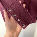 Chasor maroon red long sleeved crewneck sweater button detail women size small Photo 3