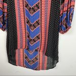 Free People  Peacemaker Tunic Dress Aztec Print High Low Vneck Boho Gypsy Rayon Photo 6