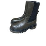 ZARA  7.5-8 US /38EU Womens Boots Low Heeled Lug Sole Ankle Army Green/Black Photo 1