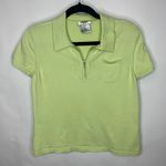 Talbots Vintage Pale Lime Green Sweater Polo Zip Sz Medium Photo 0