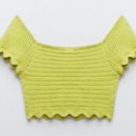 ZARA NWT  Lime Green Crochet Knit Scallop Hem Crop Top Bloggers Fav Photo 5