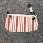 Brighton  Striped Print Beach Scene Small Canvas Leather Bag NEW Cosmetic Travel Photo 3