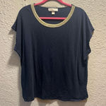Michael Kors Blue With Gold Accent Top Woman’s Size 2X Blue Photo 0