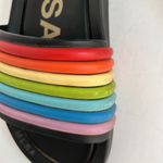 Melissa MLSA  3D rainbow stripe slides made in Brazil Size 6 Photo 9