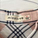 Miss Love Pink and White Button Down Shirt Photo 2